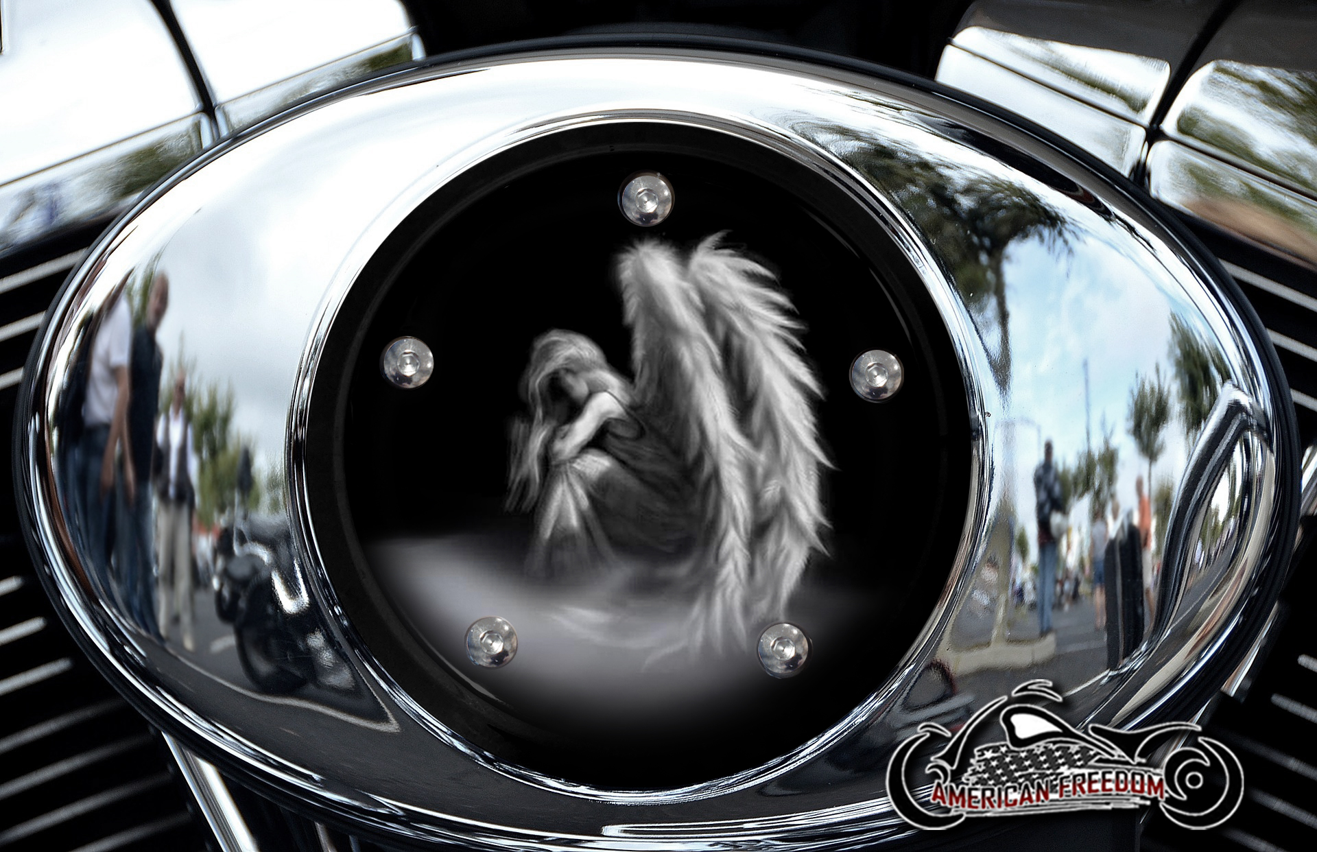 Custom Air Cleaner Cover - Faded Angel